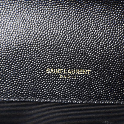Saint Laurent Grain De Poudre Matelasse Chevron Medium Monogram Satchel Black 7 of 8