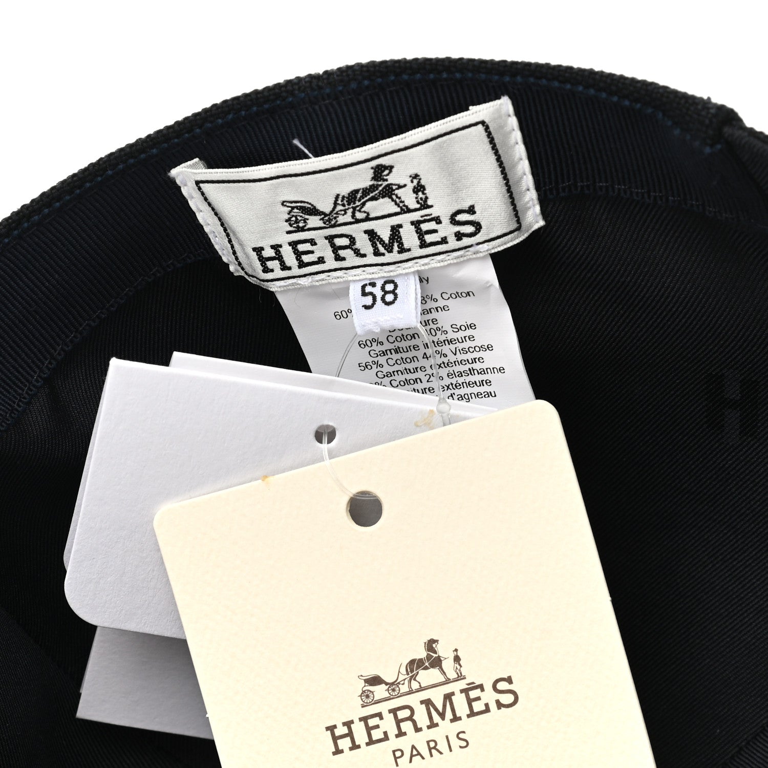 Hermes Cotton Tess Pop Cap 58 Bleu Minuit Marine 8 of 9