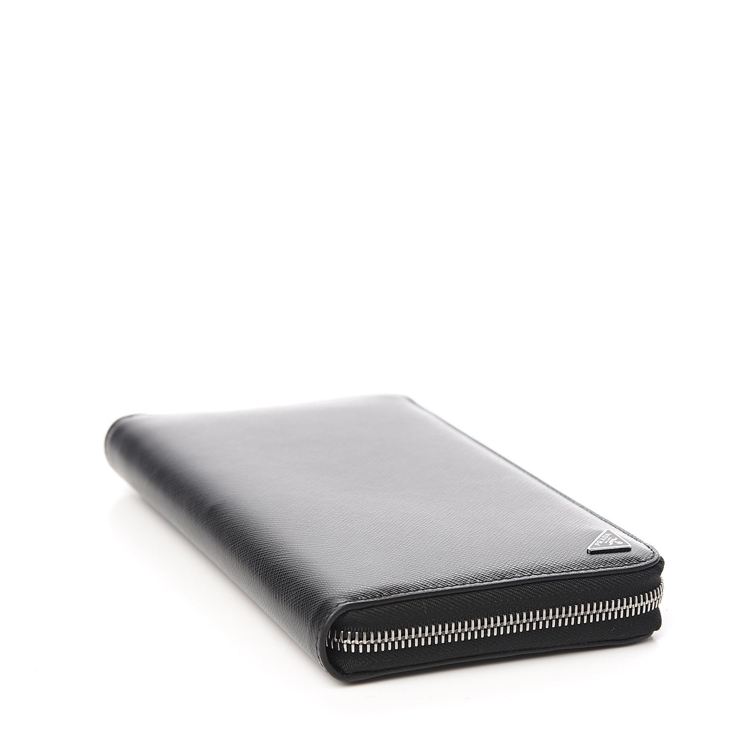 Saffiano Large Zip Around Travel Wallet Black
