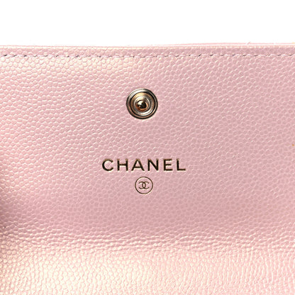 Chanel Iridescent Caviar Quilted Pearl On Top Coin Purse With Chain Light Pink 6 of 11