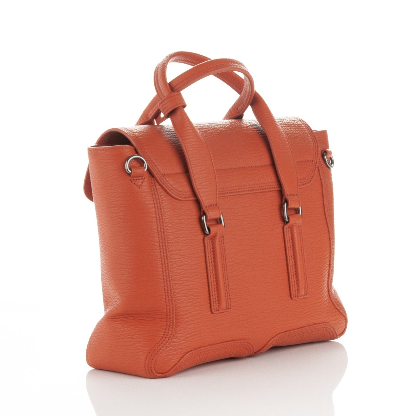 3.1 Textured Calfskin Medium Pashli Satchel Persimmon
