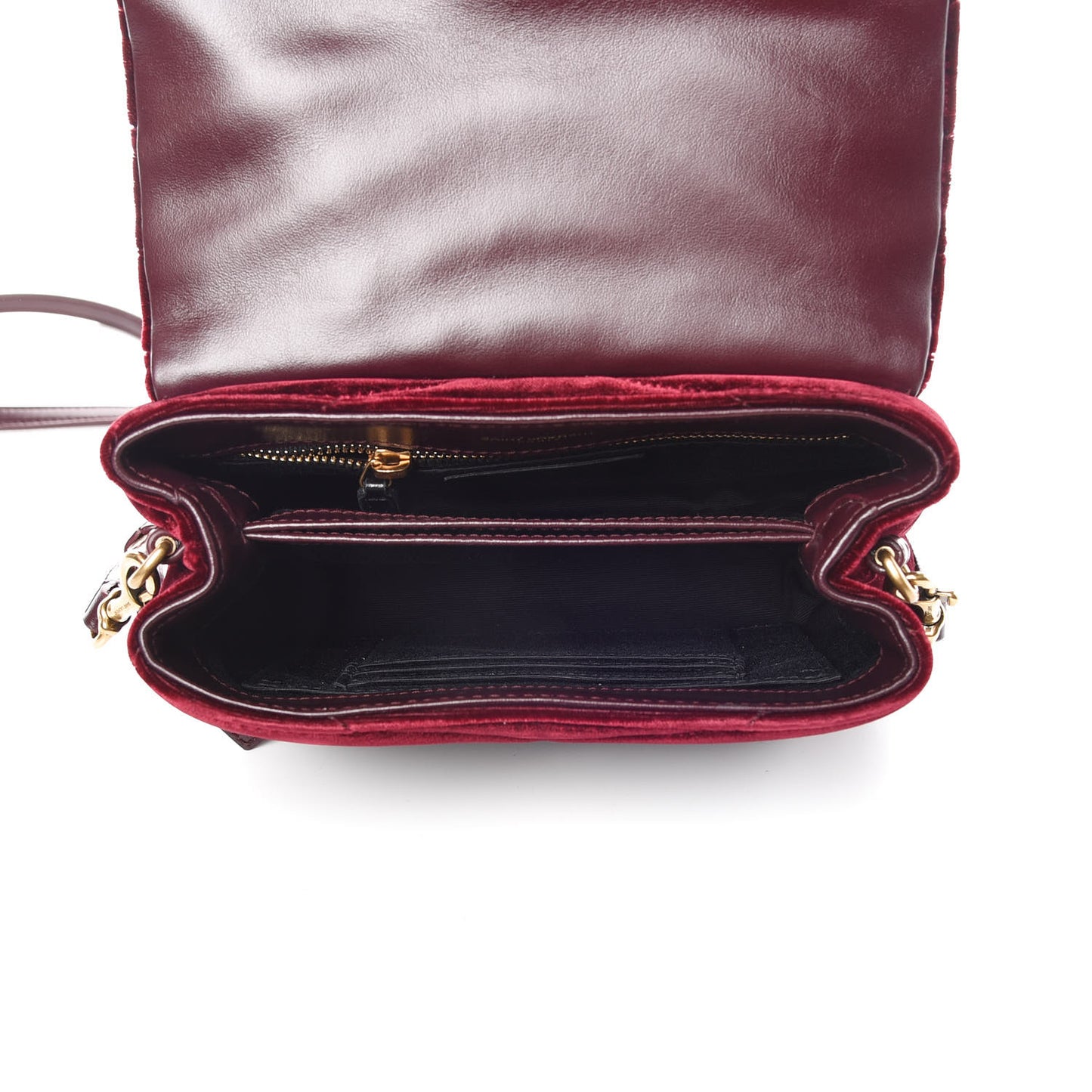 Velvet Y Quilted Monogram Toy Loulou Crossbody Bag French Burgundy