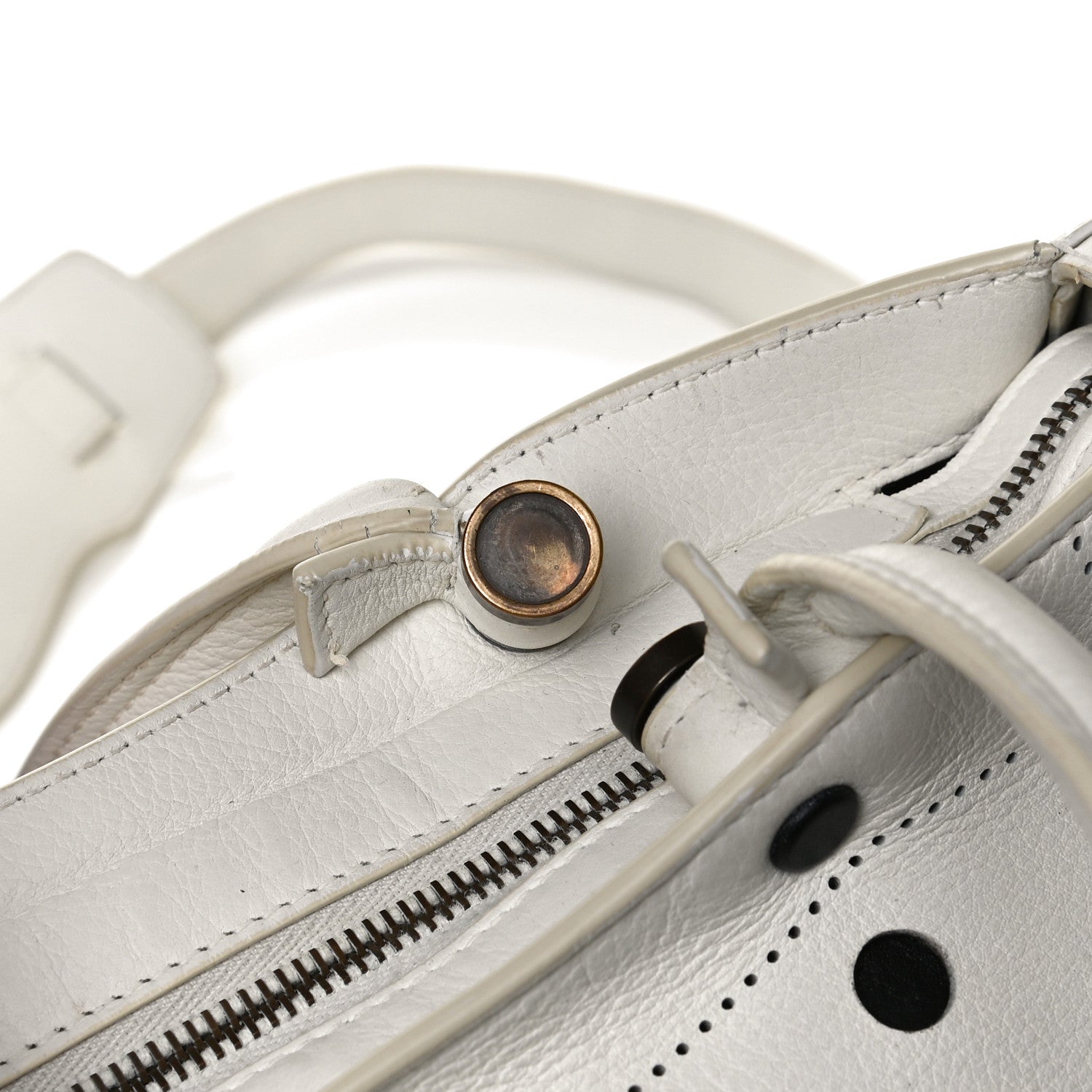 Balenciaga Veau Soyeux Perforated Blackout Hardware S City White 27 of 29
