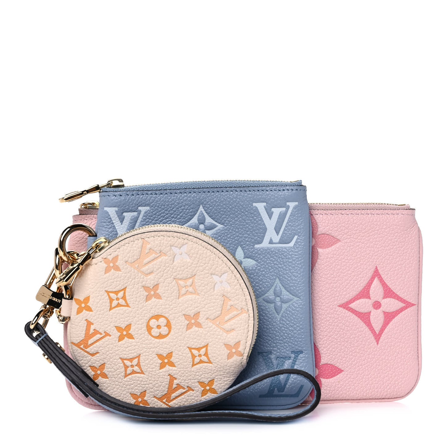 Empreinte Monogram Giant By The Pool Trio Pouch Rosebud Summer Blue Cream Saffron