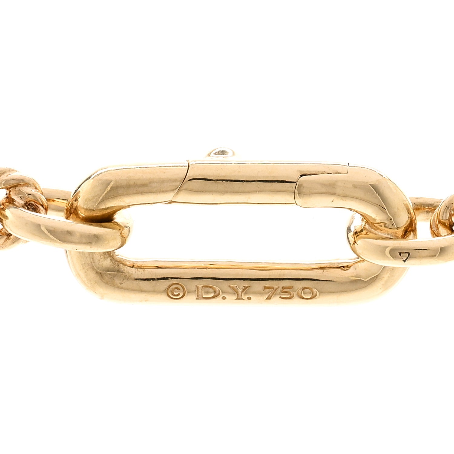 David Yurman 18K Yellow Gold Diamond 6.5mm Lexington Chain Toggle Necklace 4 of 4