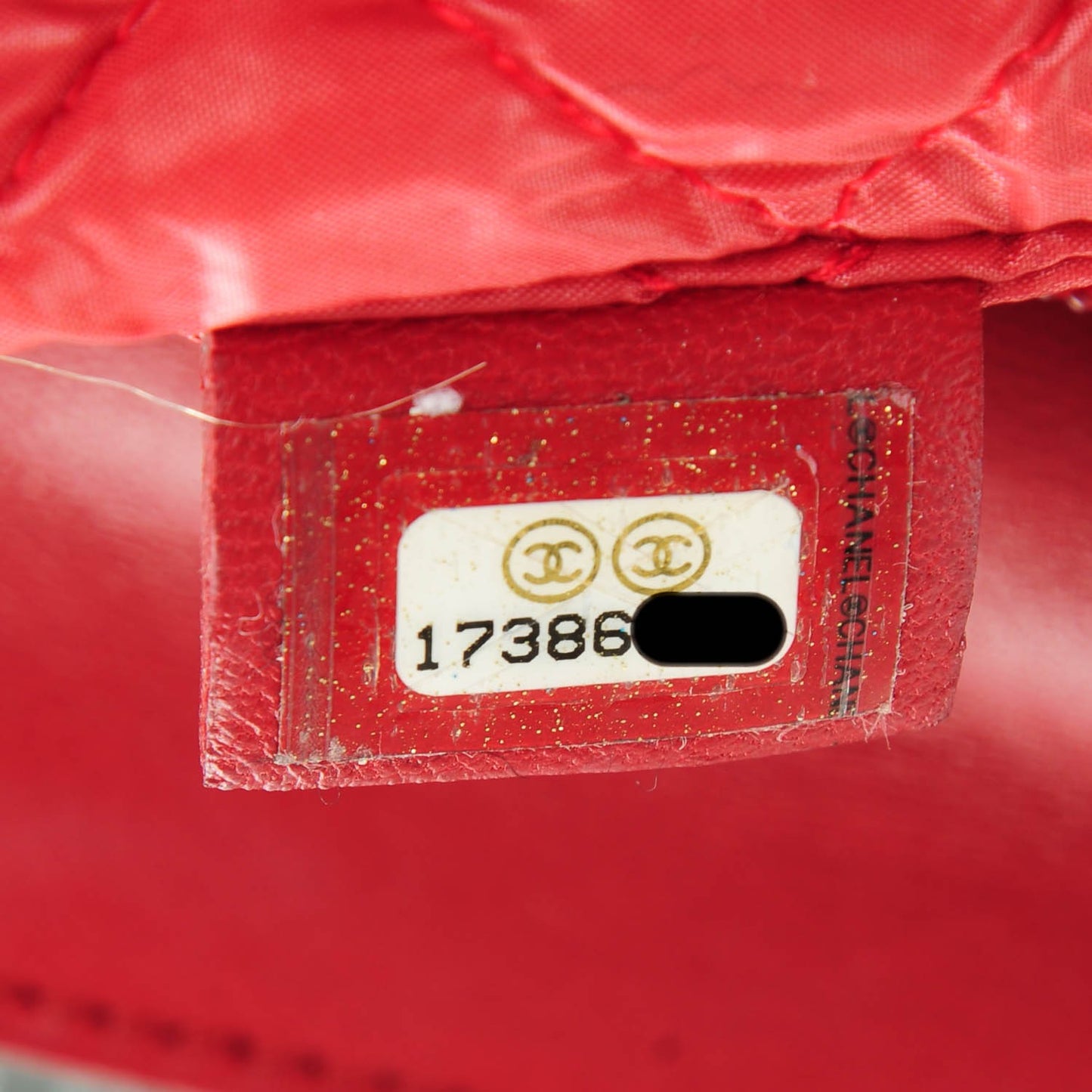 Lambskin Quilted Flap Cosmetic Case Red