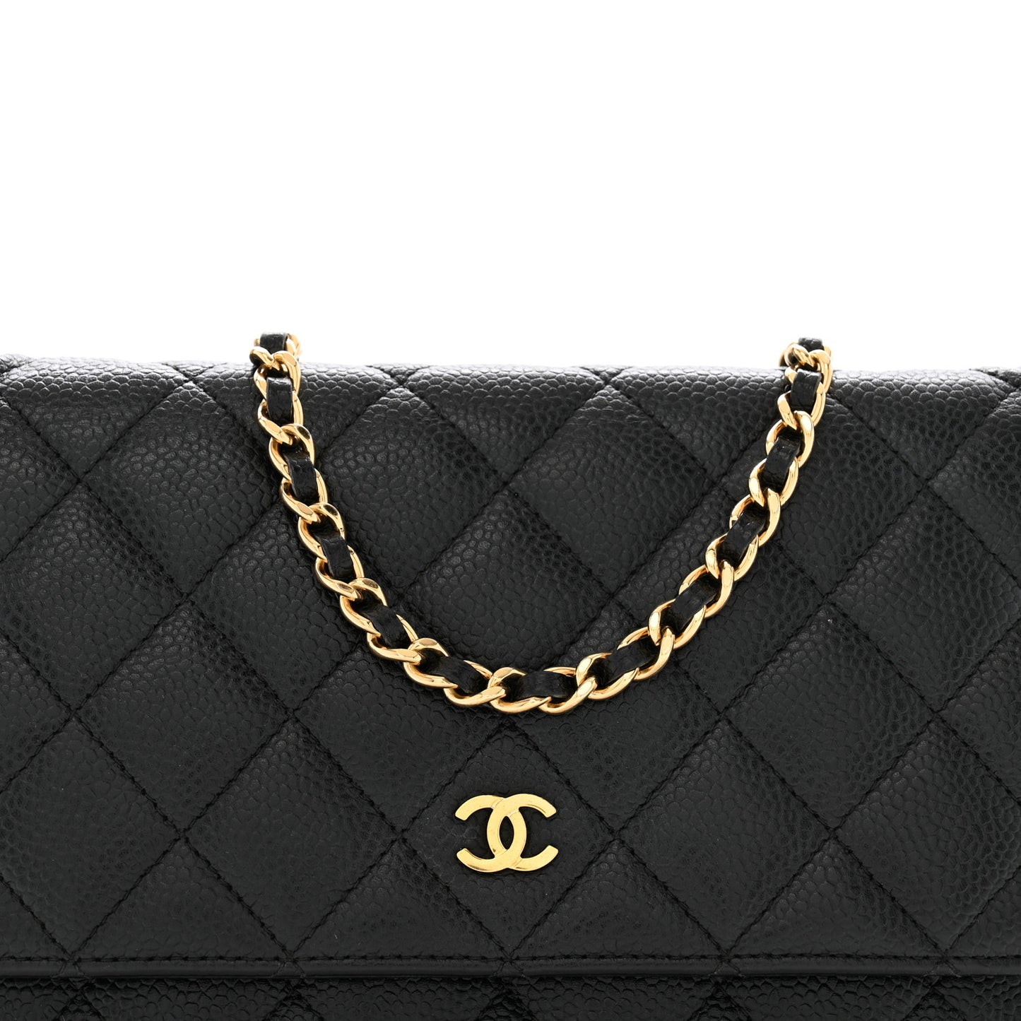 Caviar Quilted Wallet On Chain WOC Black