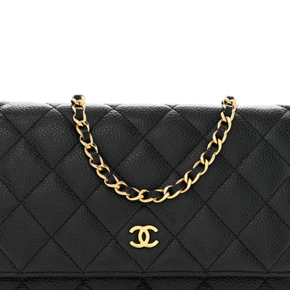 Chanel Caviar Quilted Wallet On Chain WOC Black 9 of 12