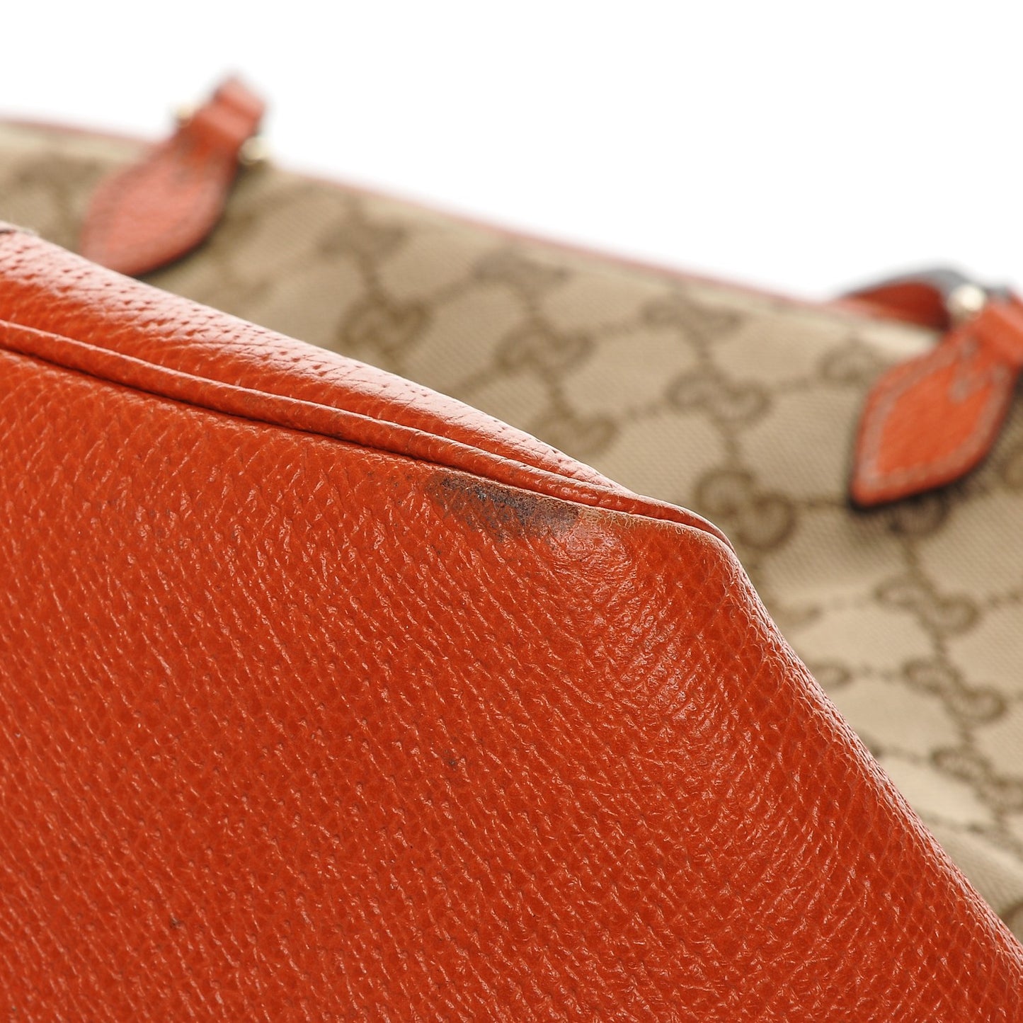 Monogram Medium Bree Zippered Tote Beige Orange