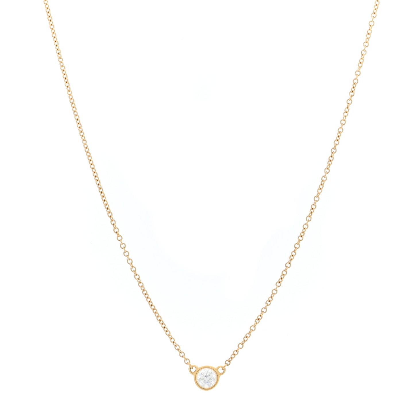 18K Yellow Gold Diamond .17ct Elsa Peretti Diamonds by the Yard Pendant Necklace