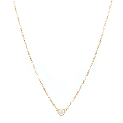 Tiffany 18K Yellow Gold Diamond .17ct Elsa Peretti Diamonds by the Yard Pendant Necklace 1 of 5