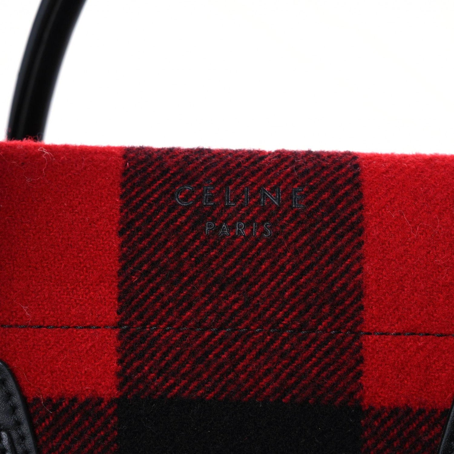 Celine Wool Tartan Medium Phantom Luggage Red 12 of 13