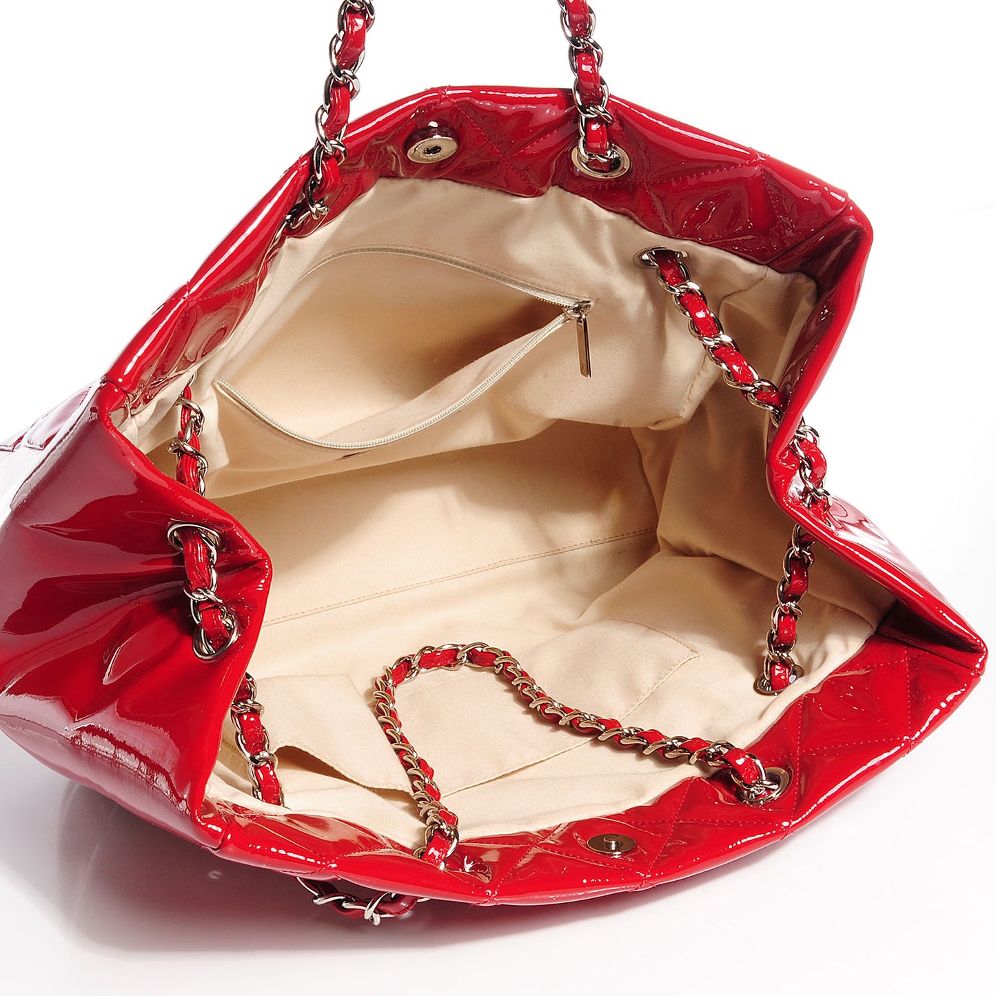 Patent Large Cells Tote Red