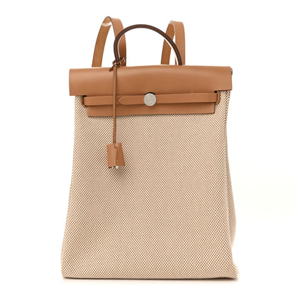 Hermes Vache Hunter Criss Viking Herbag a Dos Retourne Backpack Ecru Beige Naturel 1 of 12