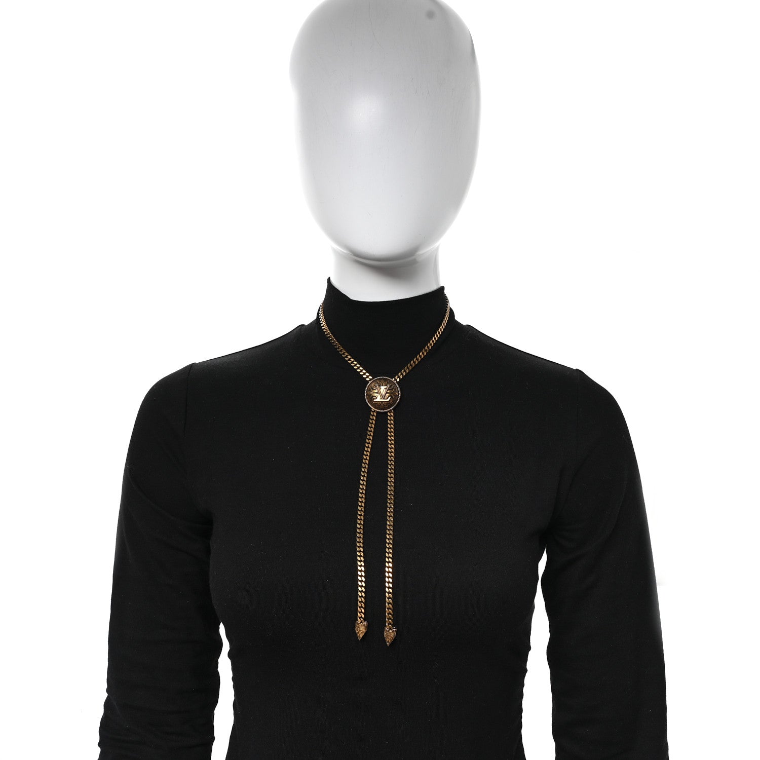 Louis Vuitton Metal LV Bolo Tie Gold 2 of 5