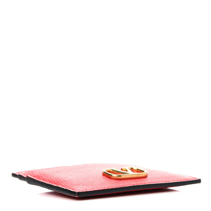 Valentino Garavani Grained Calfskin VLogo Card Holder Rouge Pur 4 of 8