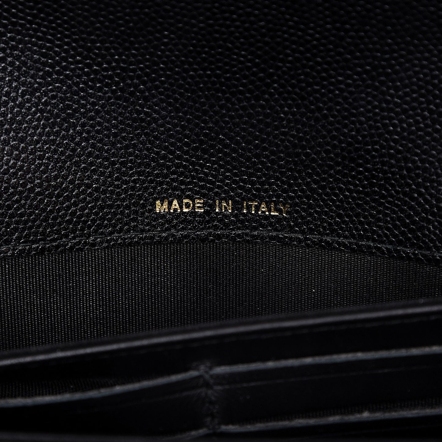 Caviar Quilted Large Golden Class Gusset Flap Wallet Black