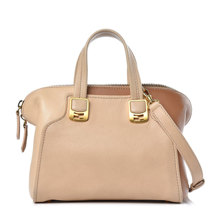 Fendi Capra Vitello Dolce Marmol Colorblock Small Chameleon Tote Cipria Makeup Camel 1 of 16