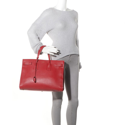 Saint Laurent Smooth Calfskin Large Sac De Jour Rouge 2 of 8