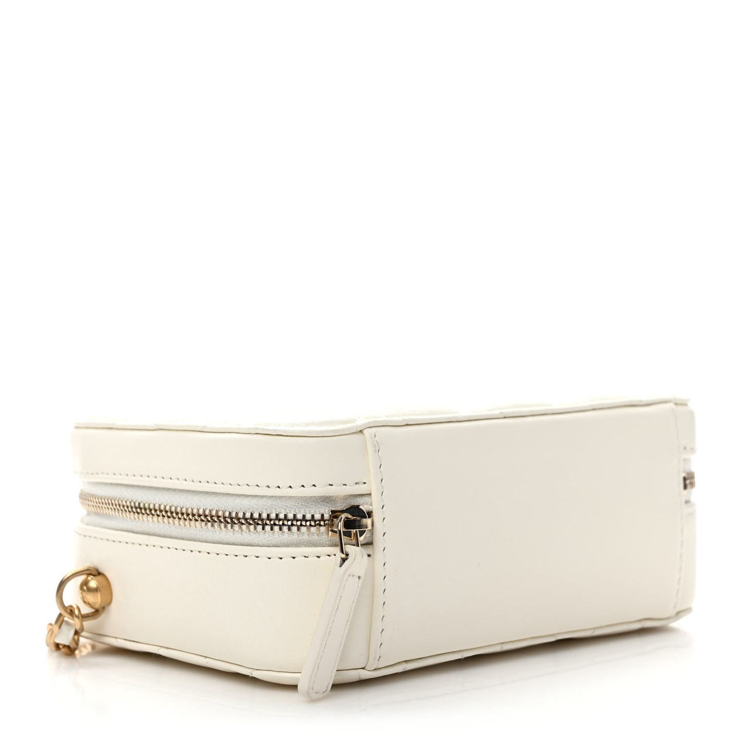 Lambskin Quilted CC Pearl Crush Camera Case White