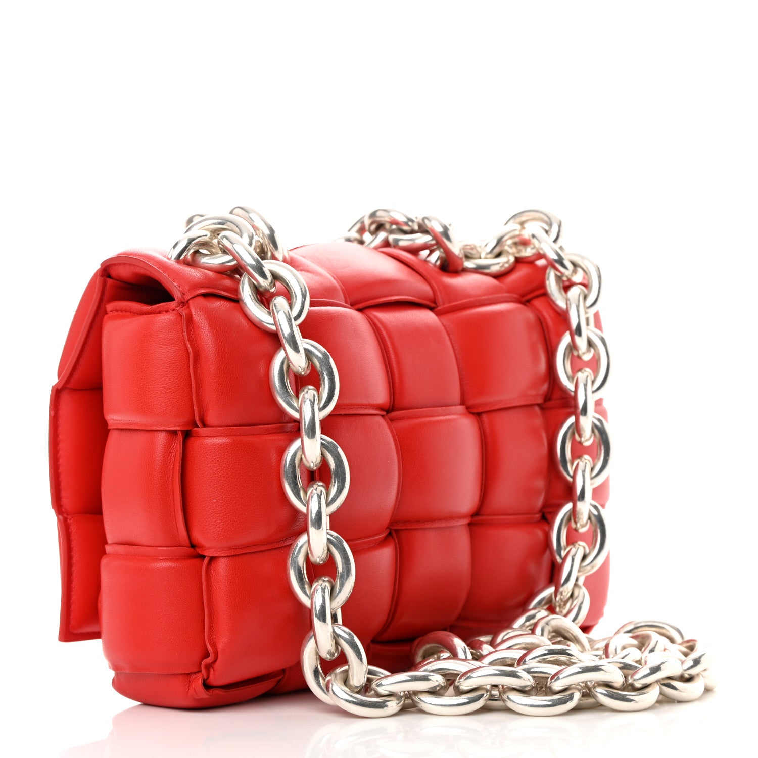Bottega Veneta Lambskin Maxi Intreccio Padded Chain Cassette Crossbody Bag Nail Polish 3 of 17