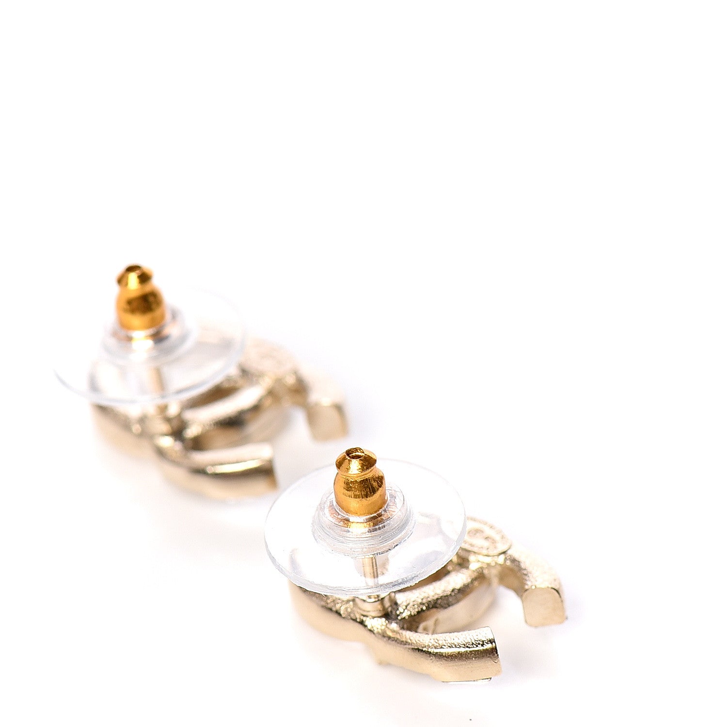 Chanel Crystal Baguette CC Earrings Gold 2 of 4