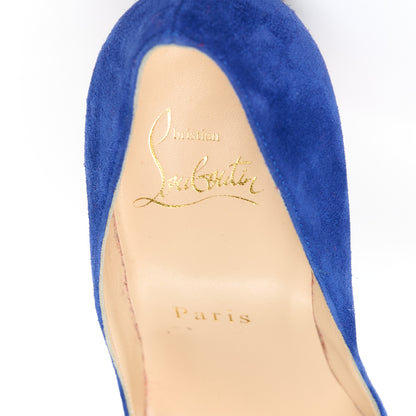 Christian Louboutin Veau Velours Pigalle Follies 100 Pumps 35.5 Atlantic 7 of 11
