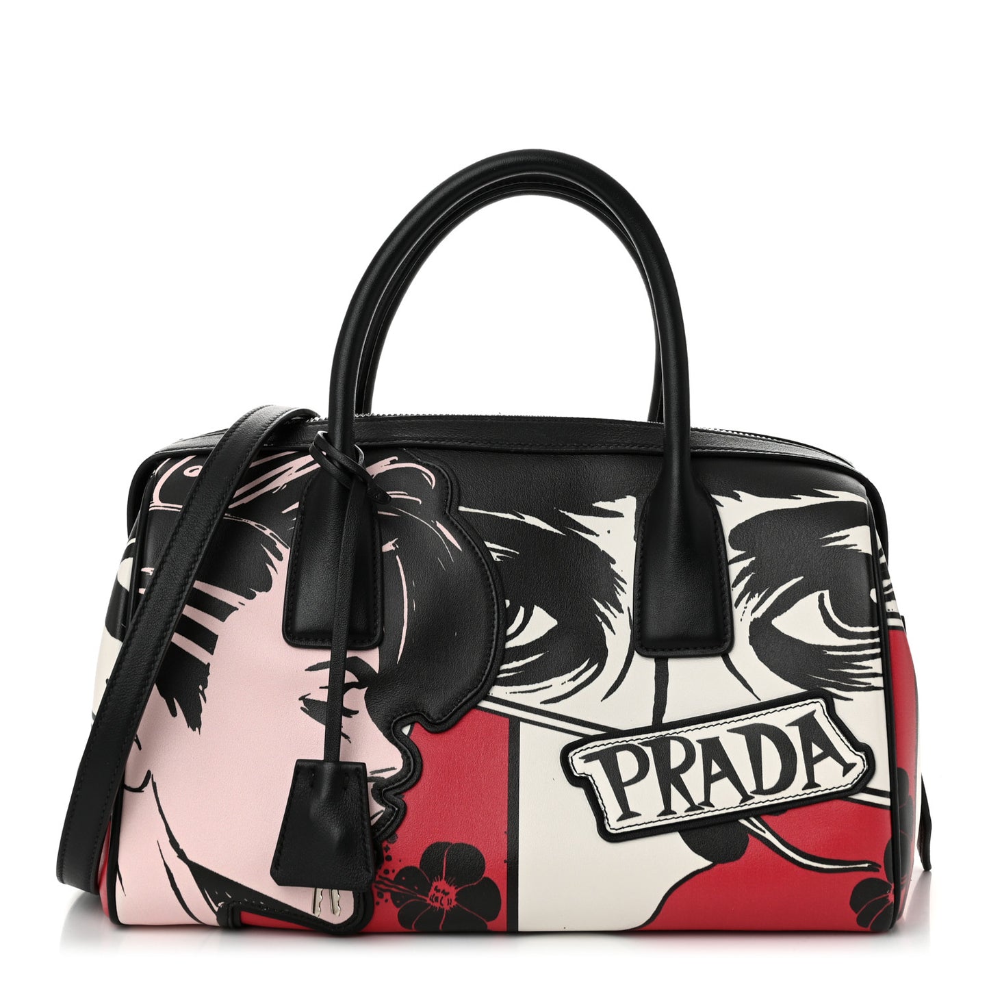 Grace Lux Comic Print Bowler Bag Fuoco Black