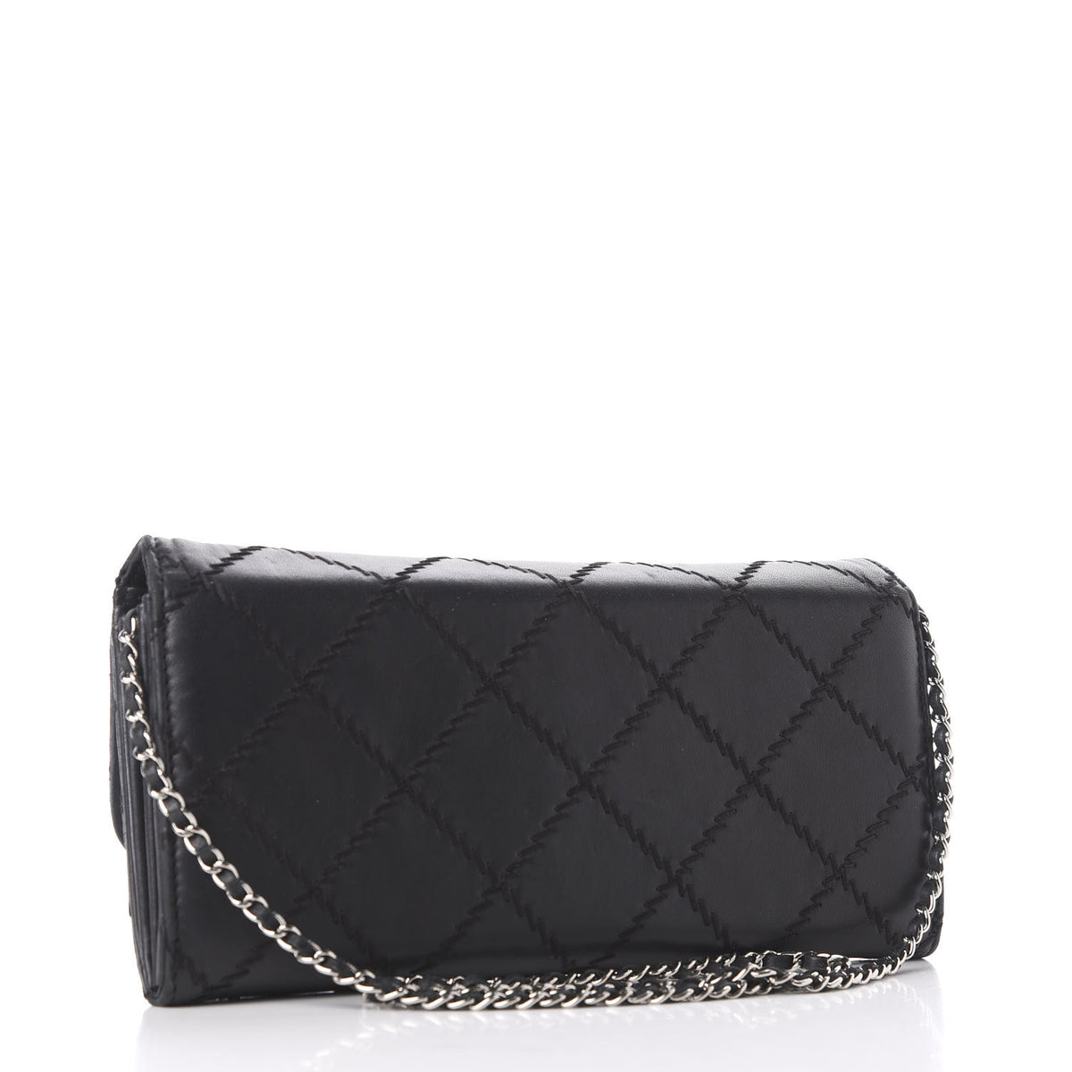 Chanel Lambskin Ultimate Stitch Clutch Flap Black 2 of 10