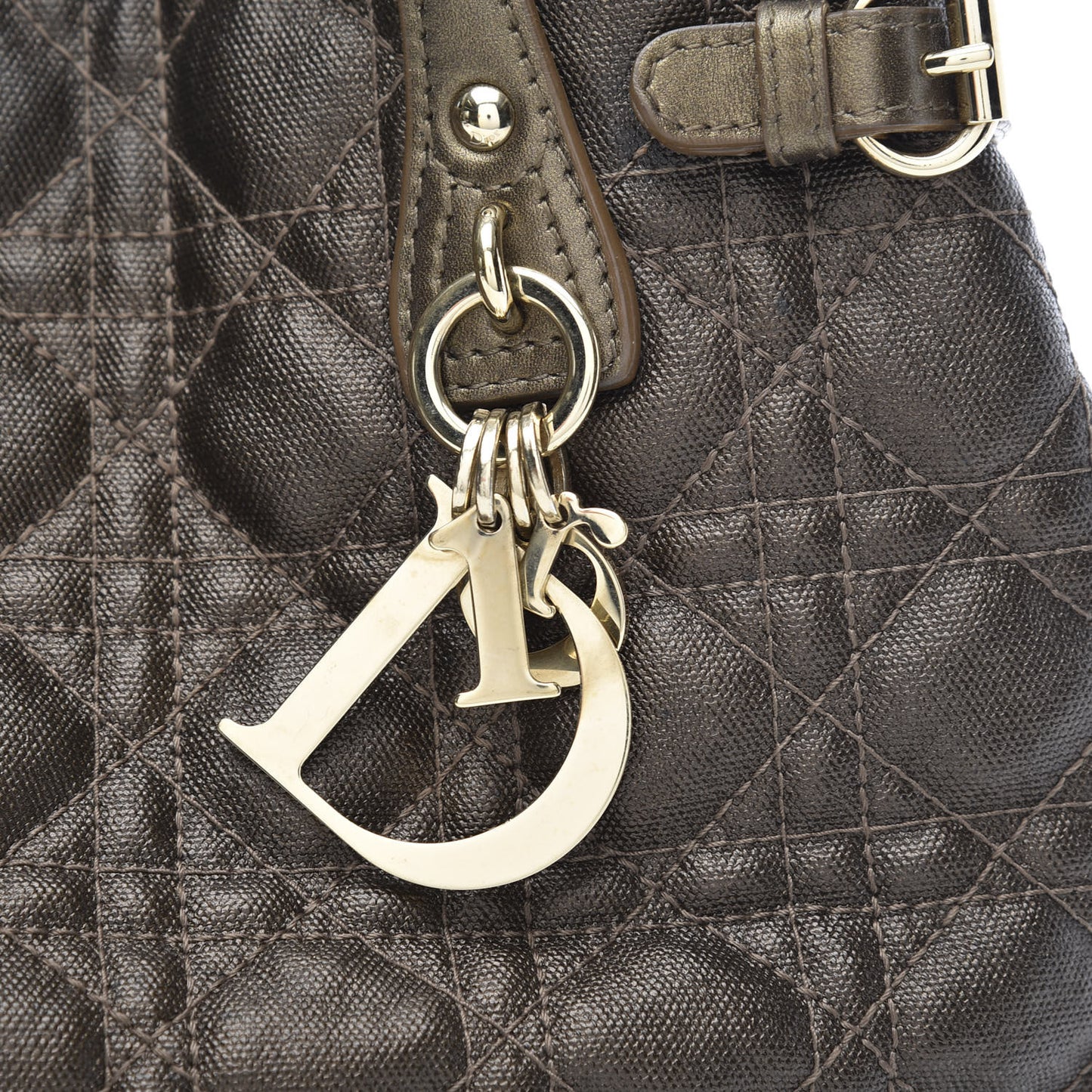 Coated Canvas Cannage Small Panarea Tote Bronze
