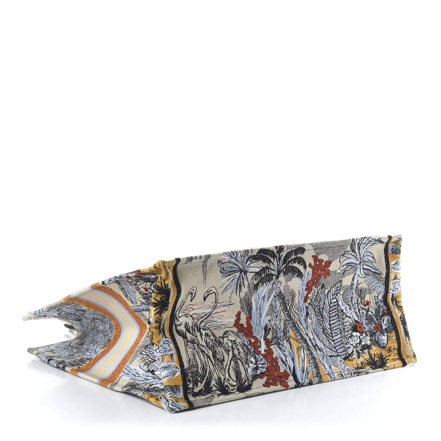Christian Dior Canvas Embroidered Toile De Jouy Tropicalia Book Tote Denim Blue 3 of 10