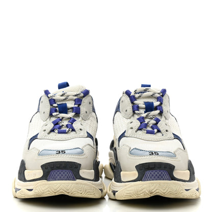 Balenciaga Fabric Mesh Womens Triple S Sneakers 35 White Bleu Violet 2 of 8