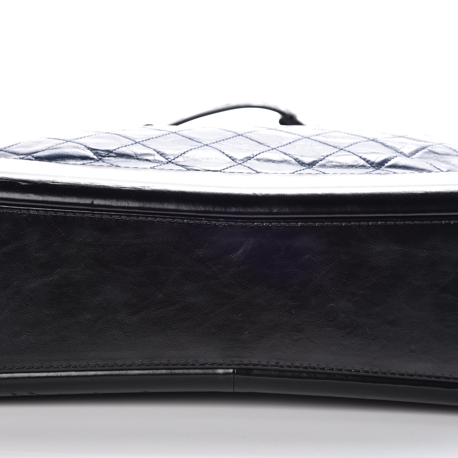 Chanel Aged Calfskin Quilted Large Gabrielle Shopping Tote Navy Black 11 of 11
