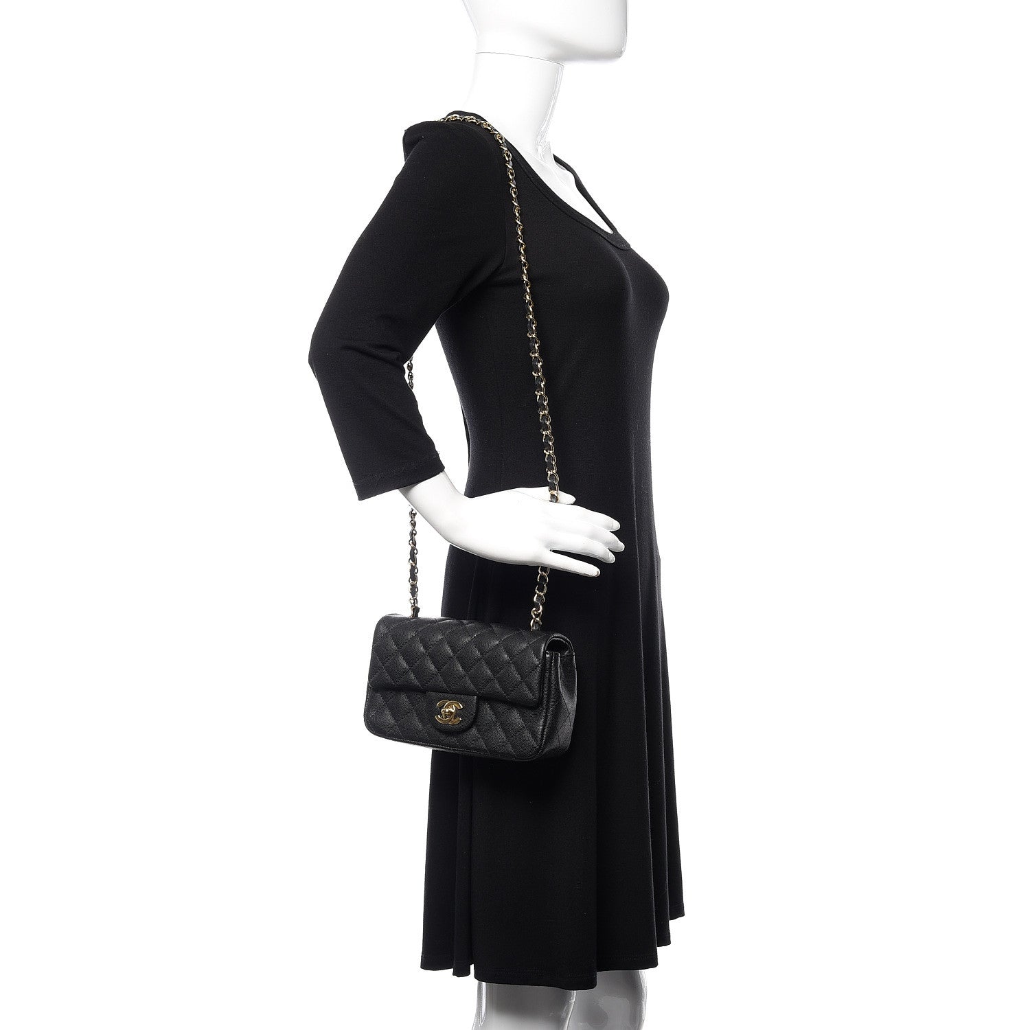 Chanel Caviar Quilted Mini Rectangular Flap Black 2 of 10