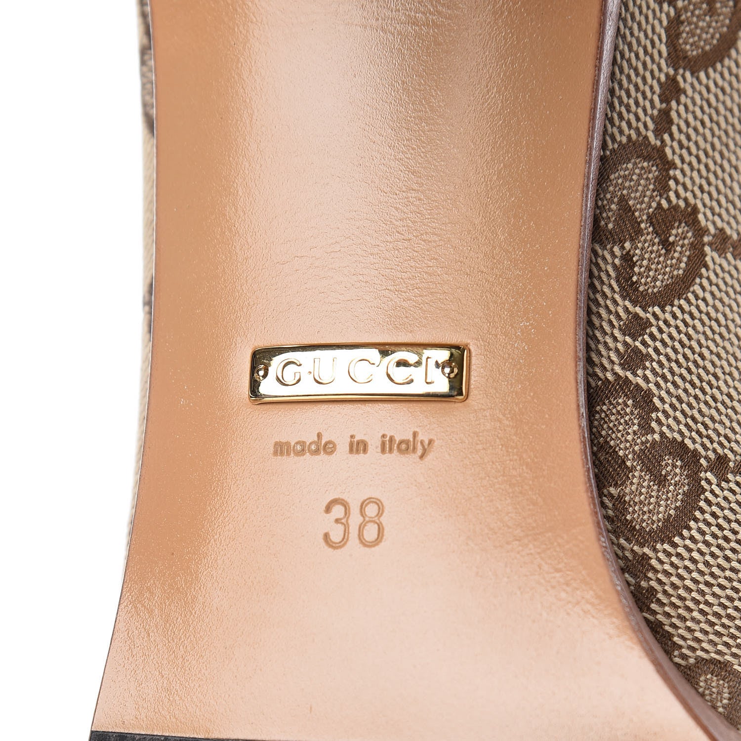 Gucci Monogram Lisa Mid Heel Boots 38 Beige Ebony 6 of 7