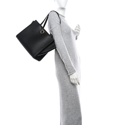 Salvatore Ferragamo Grainy Calfskin Gemini Tote Black 2 of 11