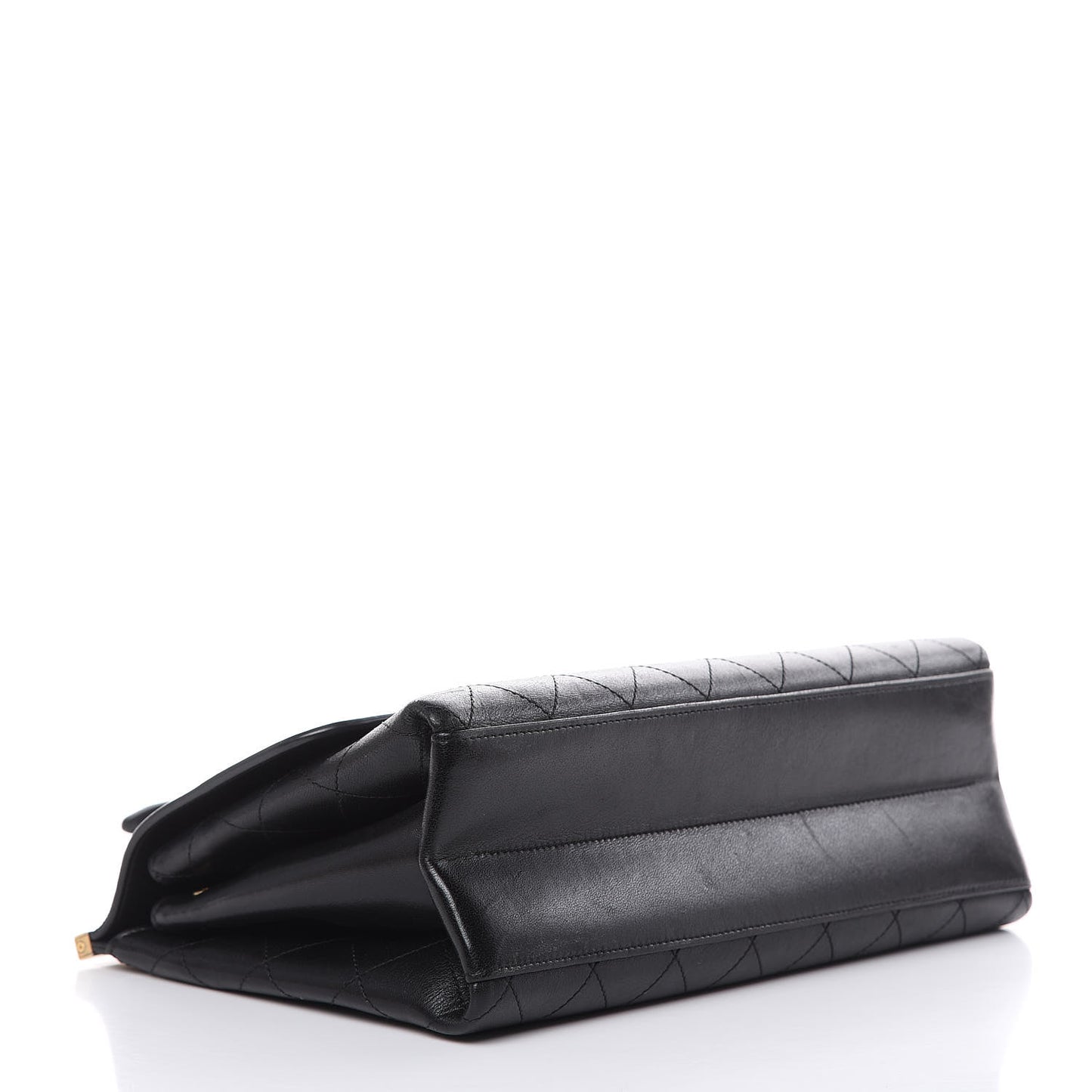 Lambskin Stitched Medium Coco Luxe Handle Flap Black