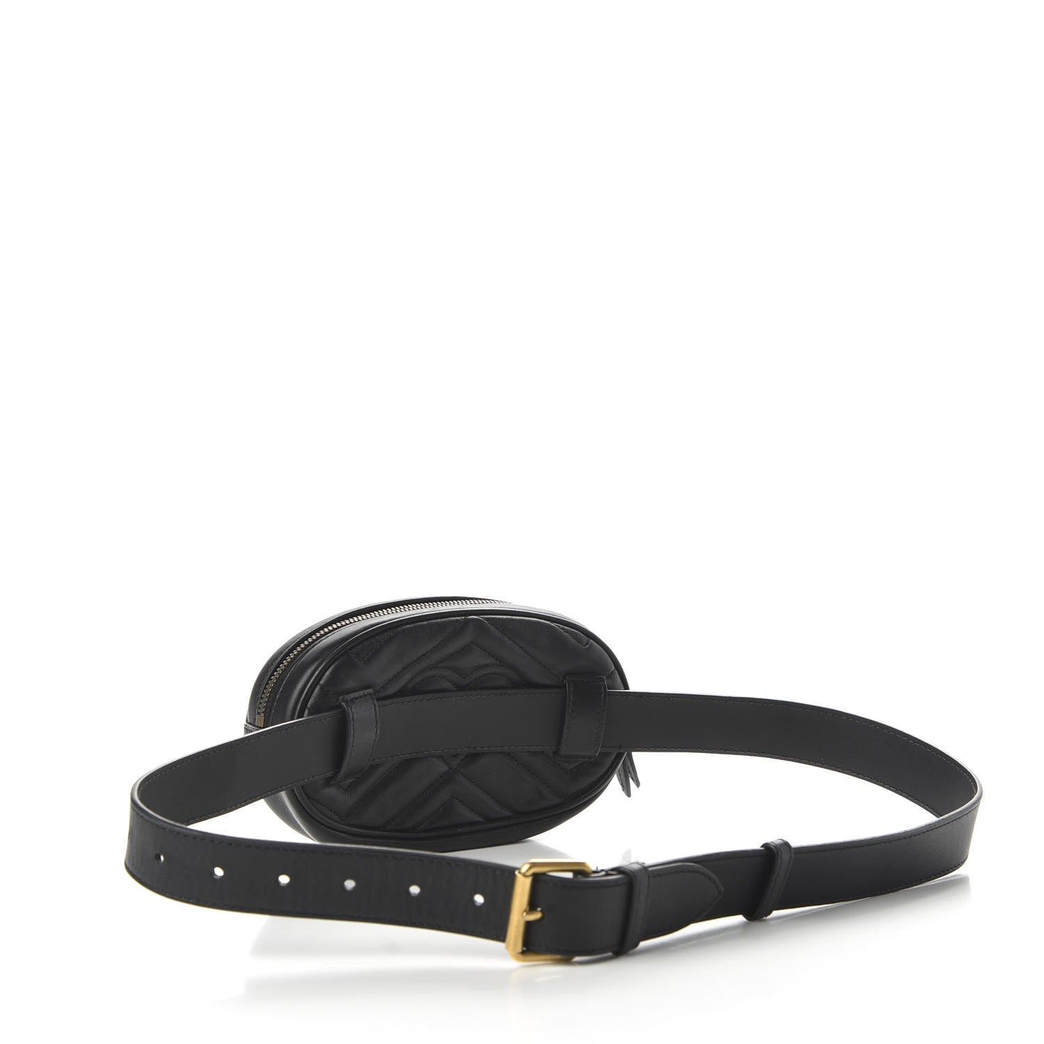 Gucci Calfskin Matelasse GG Marmont Belt Bag 85 34 Black 3 of 10