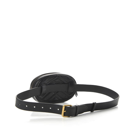 Gucci Calfskin Matelasse GG Marmont Belt Bag 85 34 Black 3 of 10