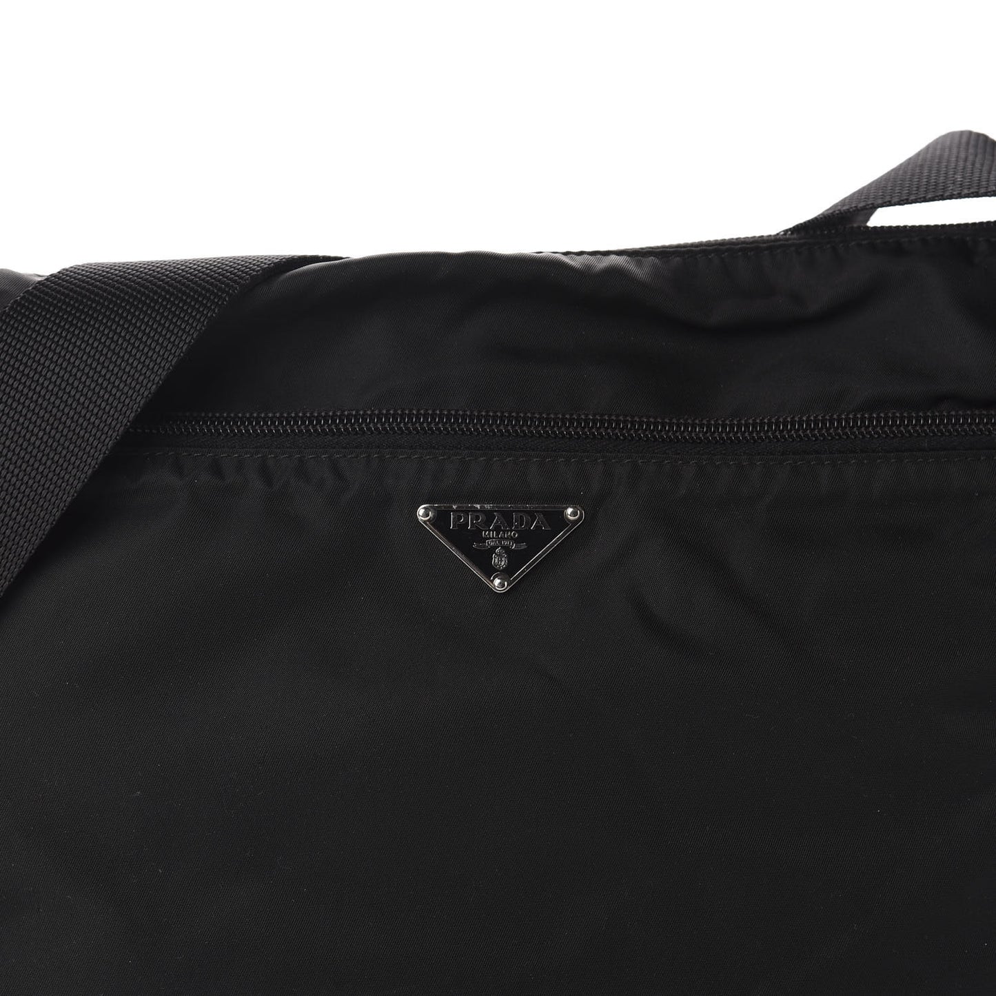 Nylon Flat Messenger Bag Black