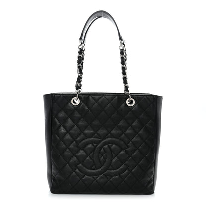 Chanel Caviar Quilted Vertical Grand Shopping Tote GST Black 1 of 9