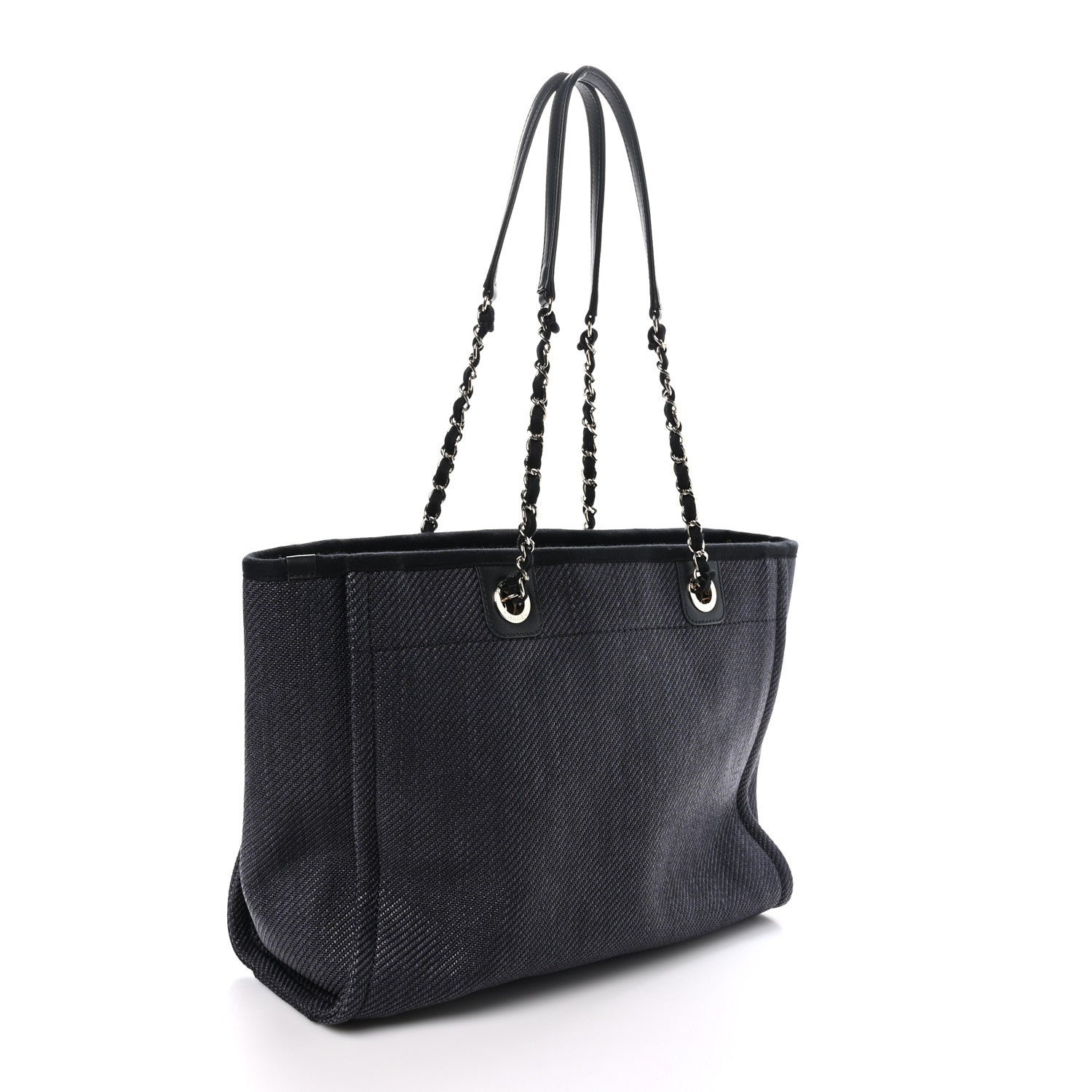 Chanel Mixed Fibers Calfskin Small Deauville Tote Black 3 of 10