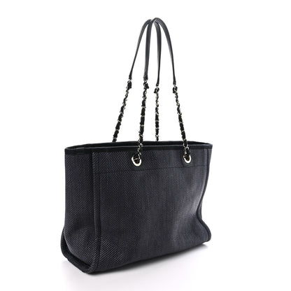 Chanel Mixed Fibers Calfskin Small Deauville Tote Black 3 of 10