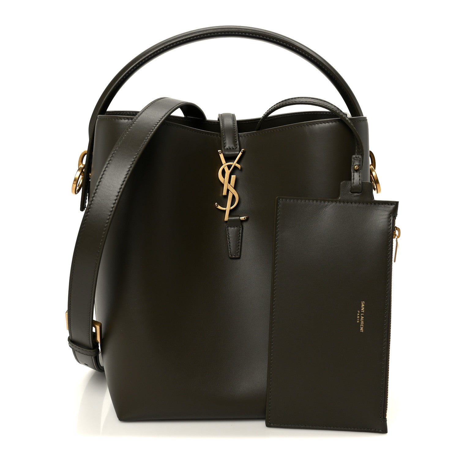 Saint Laurent Shiny Calfskin Le 37 Bucket Bag Deep Musk 3 of 11