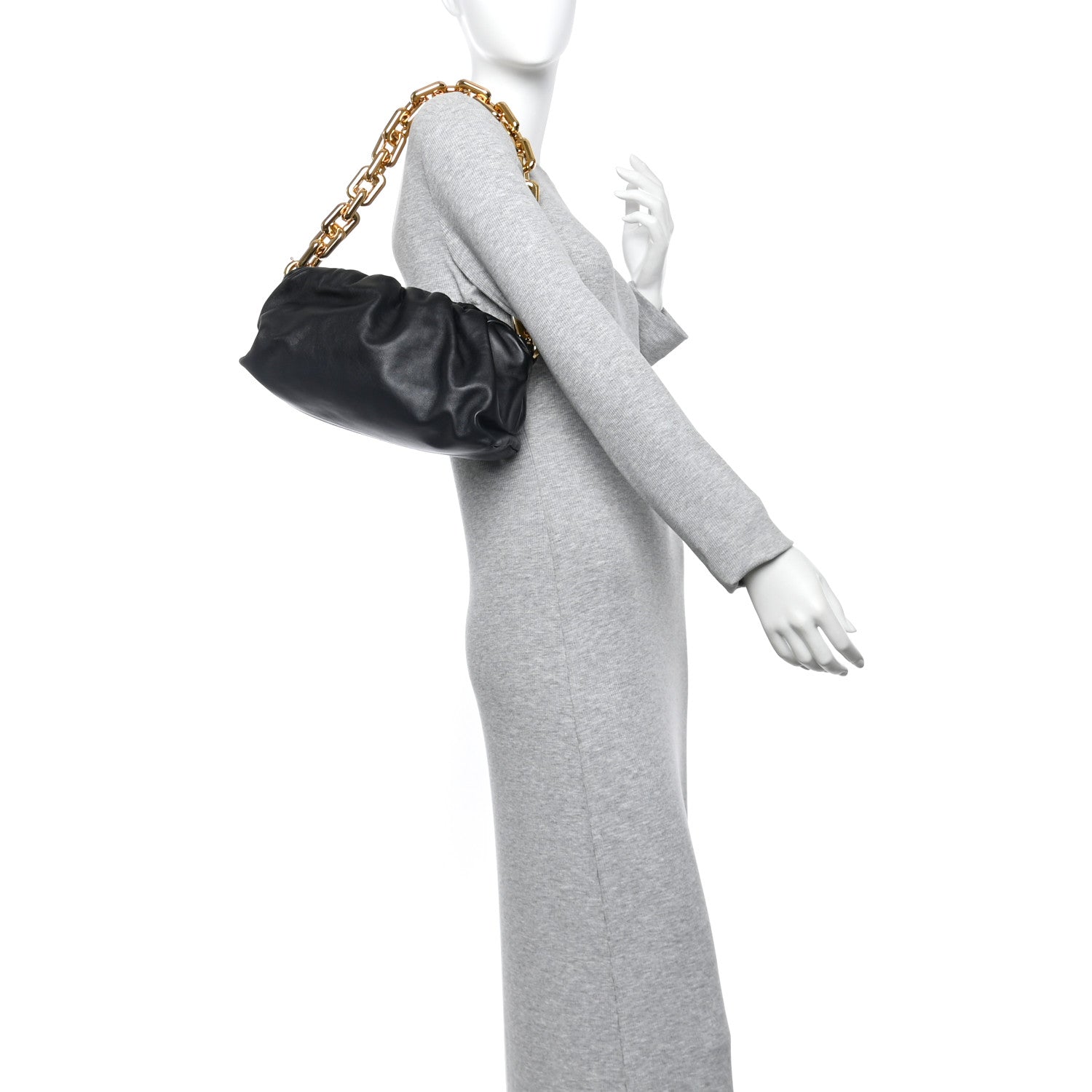 Bottega Veneta Calfskin The Pouch Chain Black 2 of 11