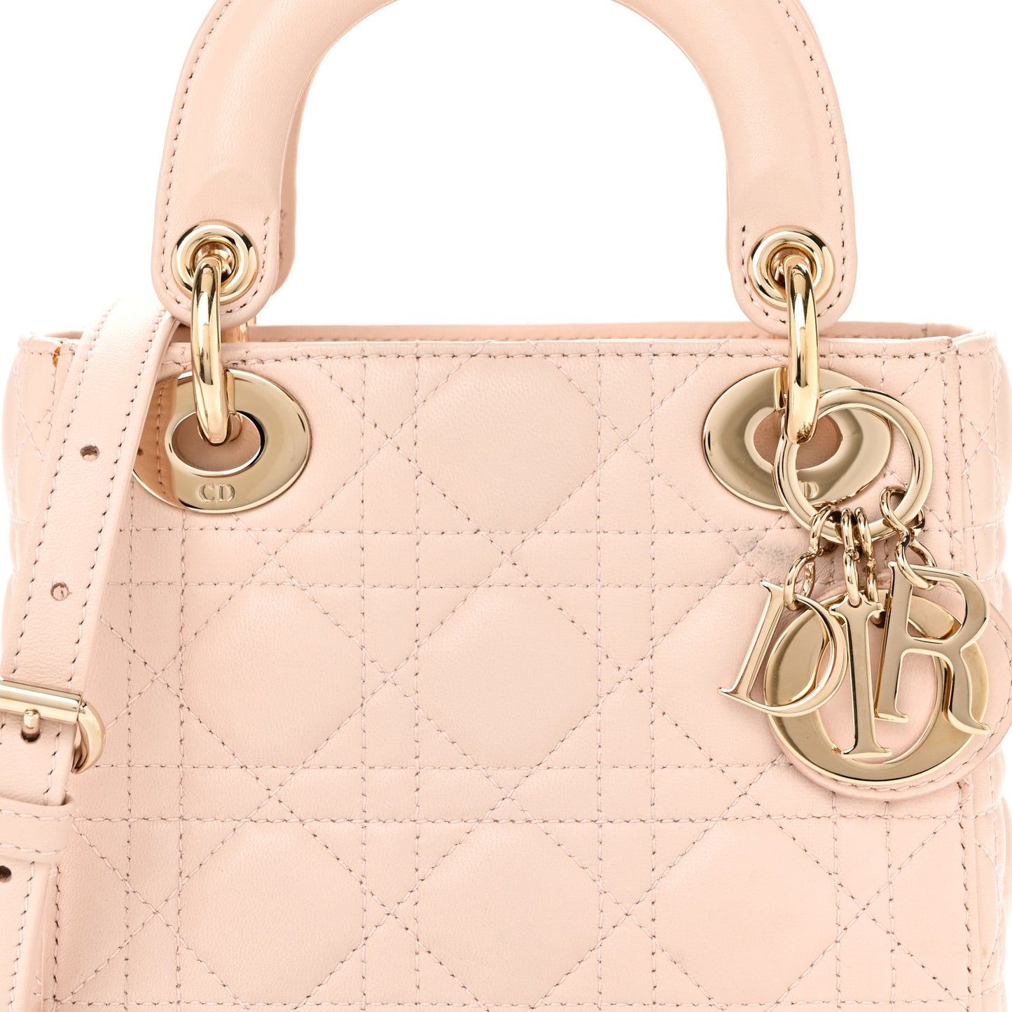 Lambskin Cannage Mini Lady Dior Aesthetic Beige