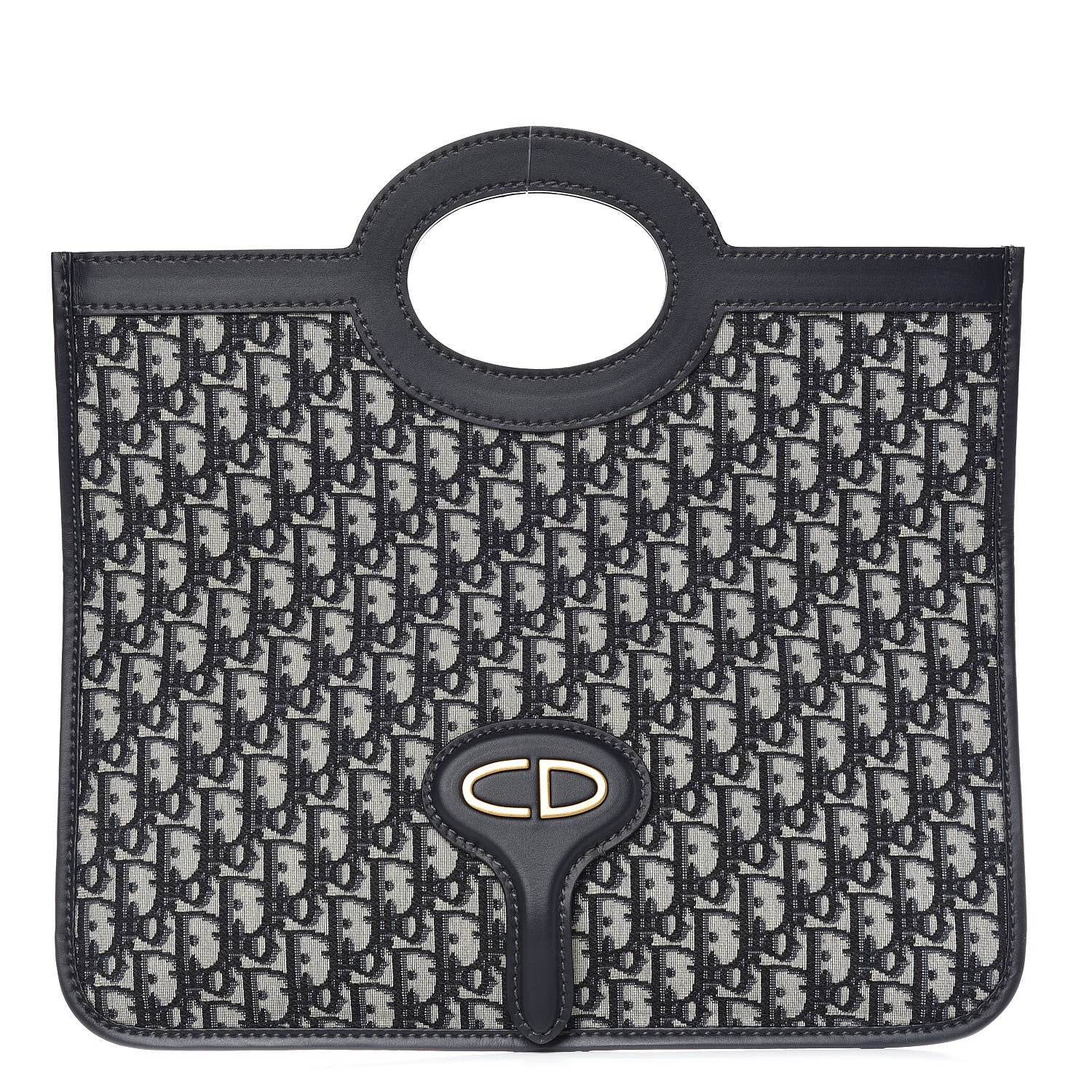 Christian Dior Oblique Fold Over Clutch Blue 3 of 11