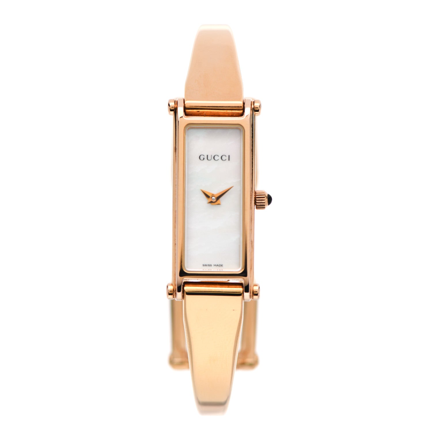 Gucci Stainless Steel Mother of Pearl 12mm 1500L Horsebit Quartz Watch 1 of 6