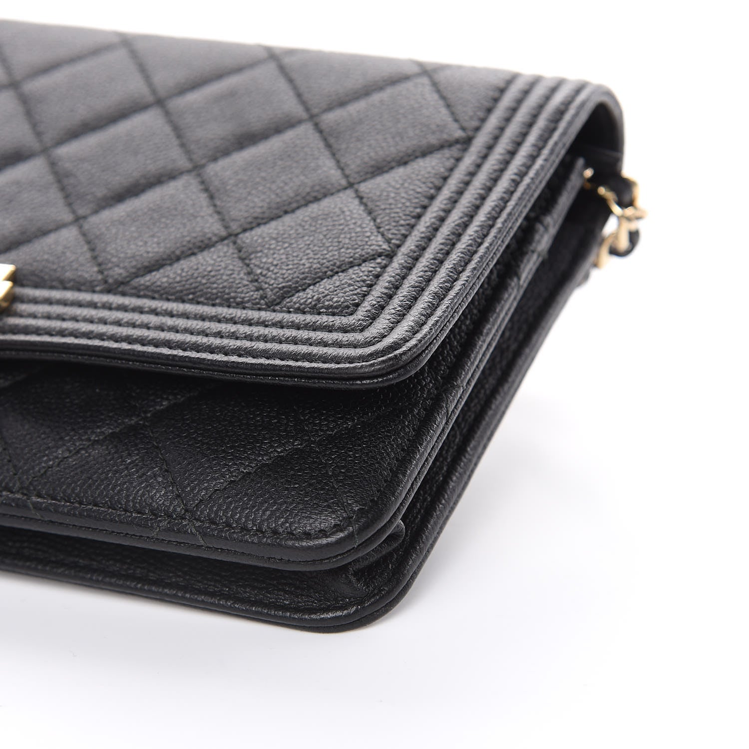 Chanel Caviar Quilted Boy Wallet On Chain WOC Black 9 of 16