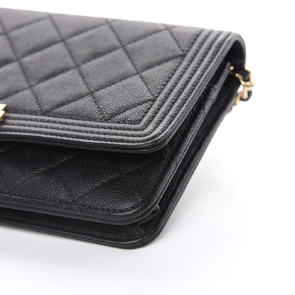 Chanel Caviar Quilted Boy Wallet On Chain WOC Black 9 of 16